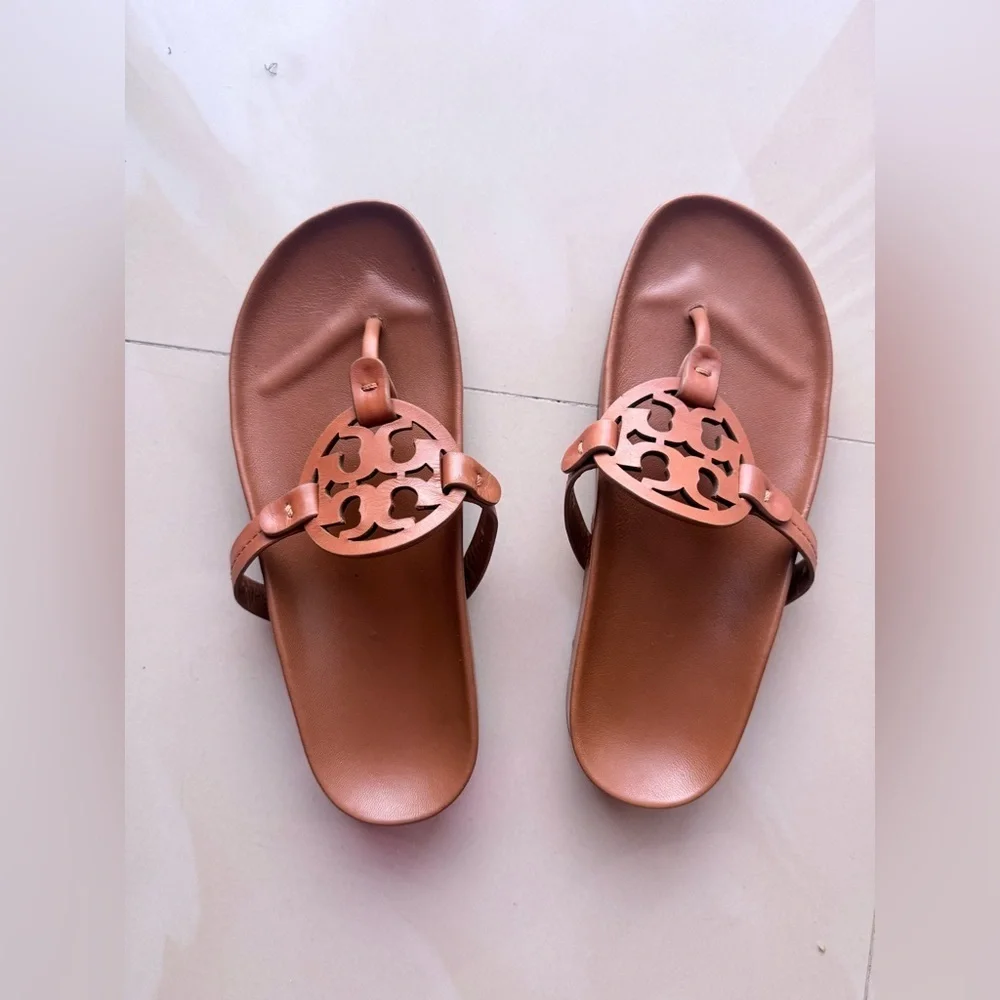 Tory Burch Tan Leather Sandals brown size 9